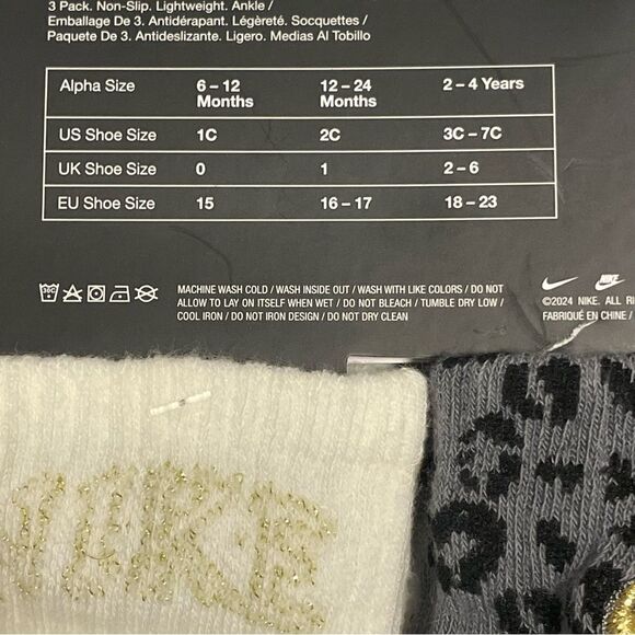Nike Kids Ankle No Slip 3 Pack 12-24 Months new - Picture 6 of 7